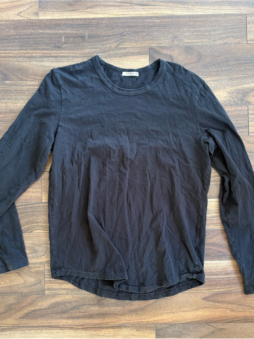 Buck Mason Black Long-Sleeve Crewneck Tee